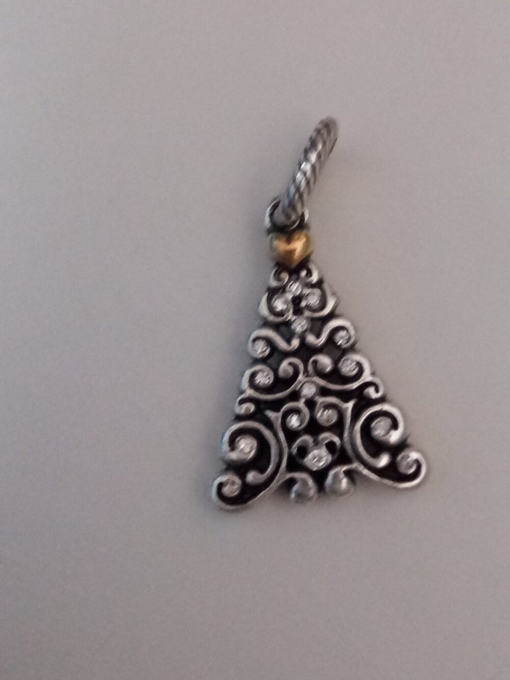Brighton Merry Christmas tree Noel holiday crystals charm with gold heart